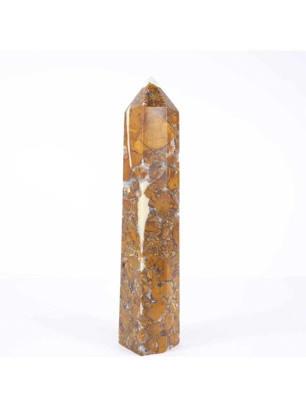 Brecciated Jasper Obelisk 7.5" Tower Crystal Polished Mineral Stone Decor 0183